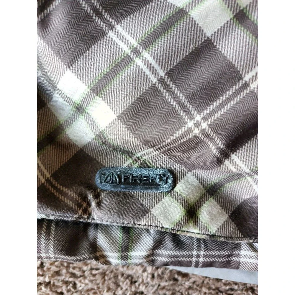 Firefly Winter Insulated Jacket Kids Size 14 Full Zip Fur Lined Hood Plaid